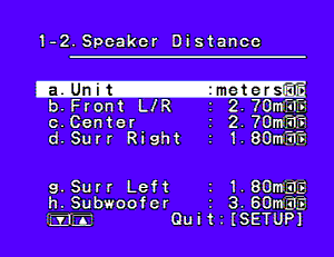 The delay times are set by choosing the speaker distances